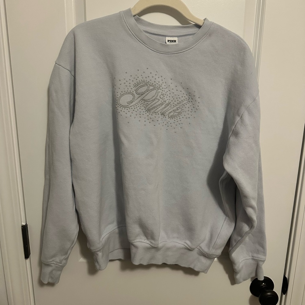 PINK Victoria's Secret baby blue crewneck sweatshirt